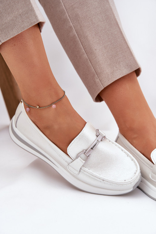 Leer dames mocassins S.Barski GR51-598 parelmoer