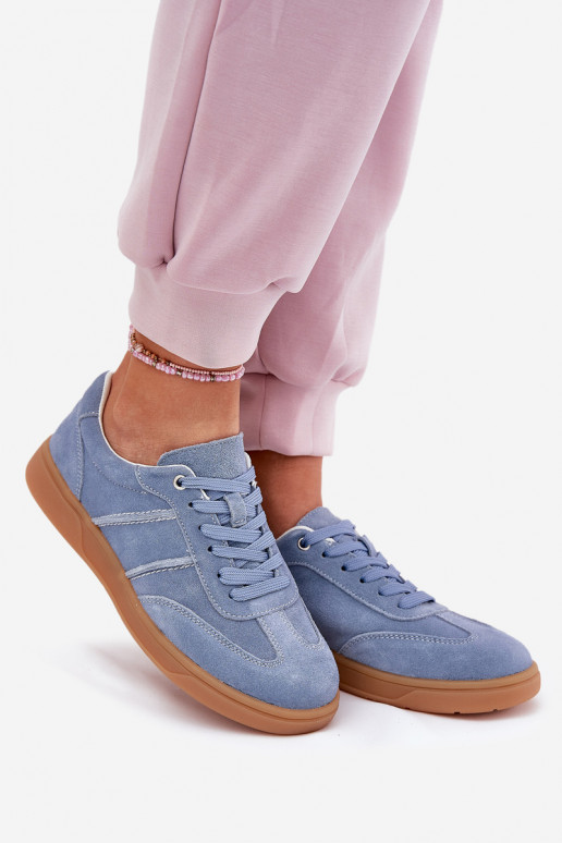 van suède Laag Sneakers model schoenen Dames blauIn Paliana
