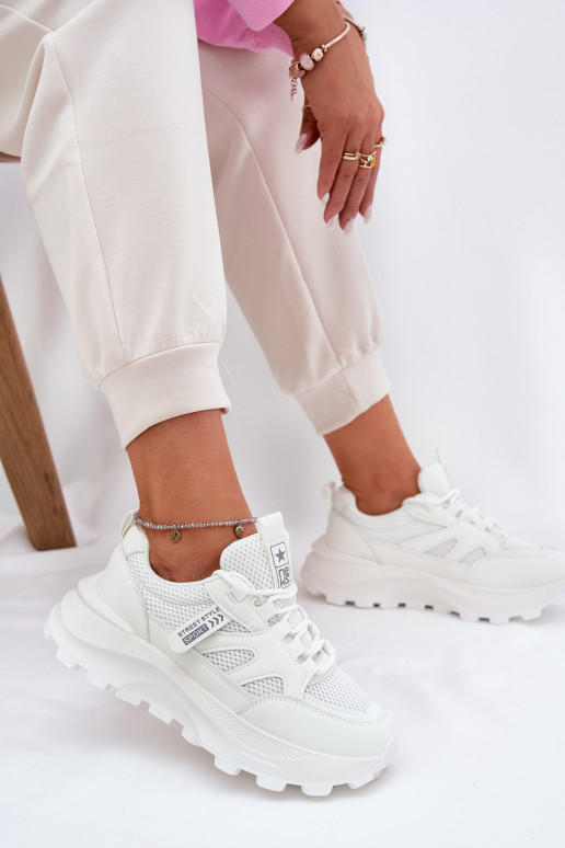 sportschoenen Sneakers model schoenen Dames Op dikke zool Initte kleur Prononice