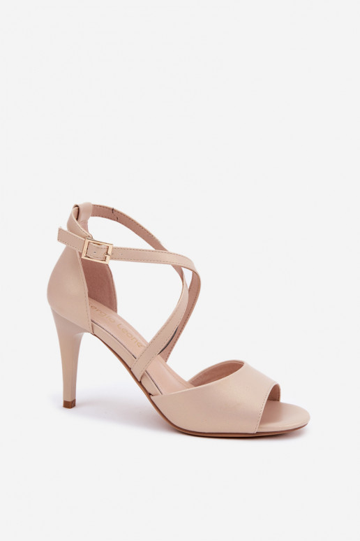 modieuze sandalen met dunne hakken gouden kleur Loressa modieuze sandalen met dunne hakken gouden kleur Loressa