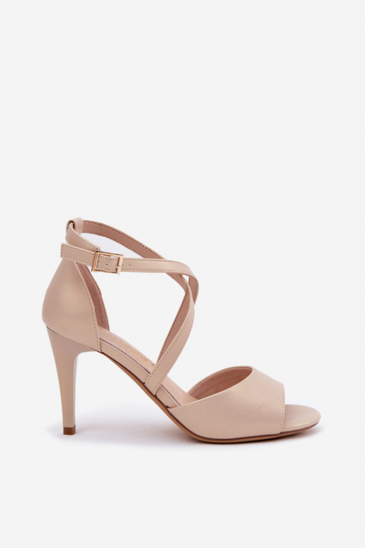 modieuze sandalen met dunne hakken gouden kleur Loressa modieuze sandalen met dunne hakken gouden kleur Loressa