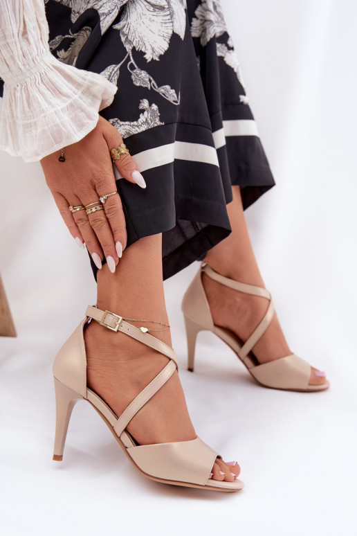 modieuze sandalen met dunne hakken gouden kleur Loressa modieuze sandalen met dunne hakken gouden kleur Loressa