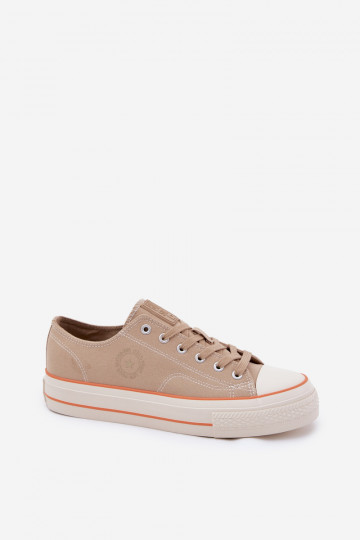Heren zandkleurige casual schoenen met platform Big Star RR174323