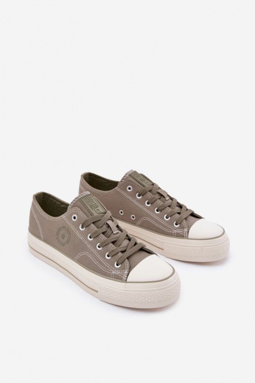 Vrijetijdsschoenen voor heren met platform Big Star RR174325 groene kleur