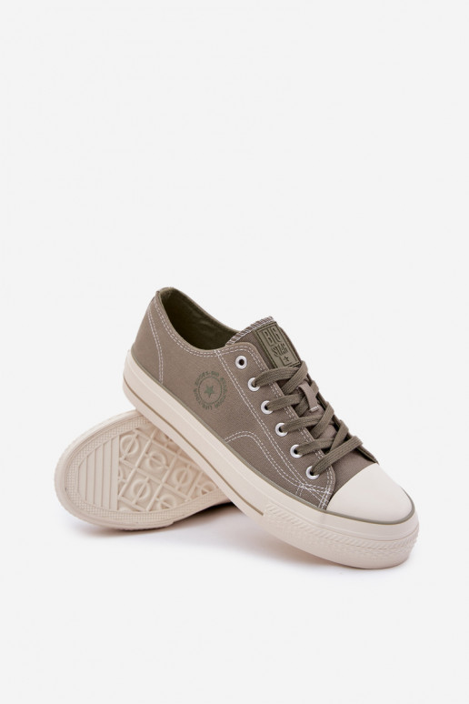 Vrijetijdsschoenen voor heren met platform Big Star RR174325 groene kleur