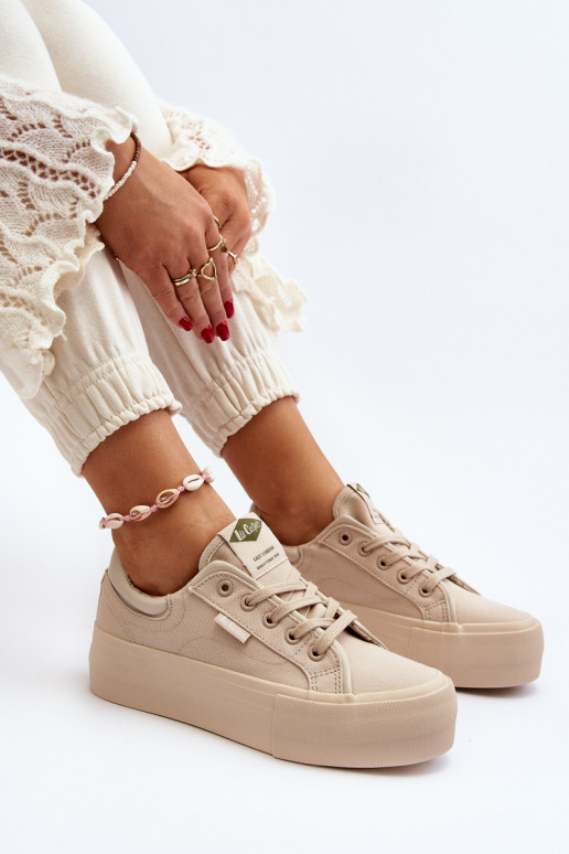 Vrijetijdsschoenen met platform Lee Cooper LCIN-24-31-2181 beige