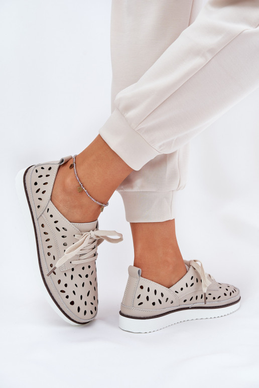 schoenen Leer Dames S.Barski LR51-610 beige