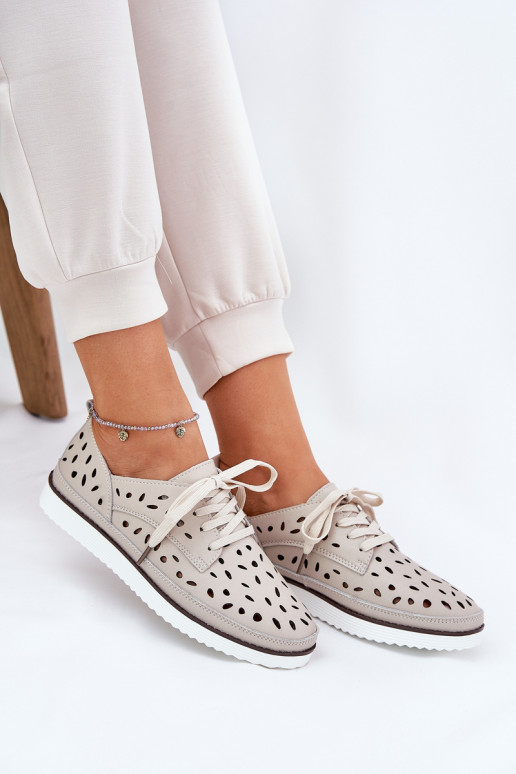 schoenen Leer Dames S.Barski LR51-610 beige