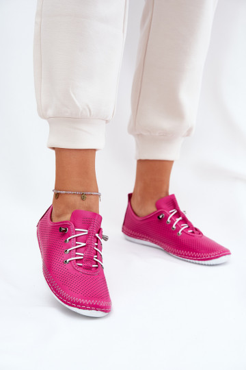 Dames roze leren schoenen Artiker 54C0830 2