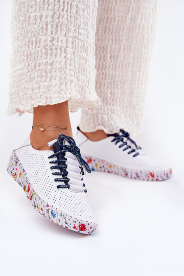 Leer schoenen Op Met patroonj Platformie Artiker 52C1713 INit-donkerblauIn