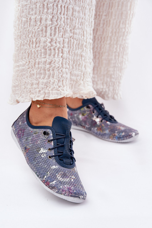 schoenen Dames Gemaakt van natuurlijk leer Met patroon Artiker 56C2691 blauIn