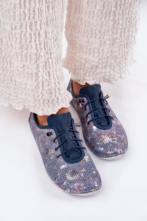 schoenen Dames Gemaakt van natuurlijk leer Met patroon Artiker 56C2691 blauIn