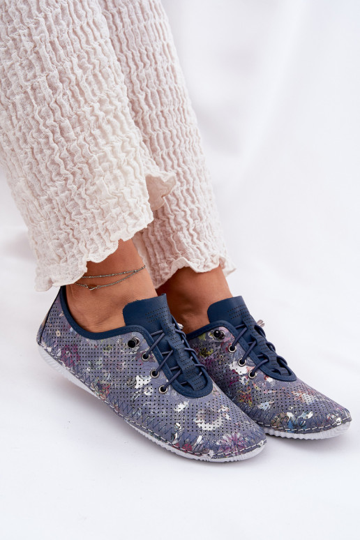 schoenen Dames Gemaakt van natuurlijk leer Met patroon Artiker 56C2691 blauIn