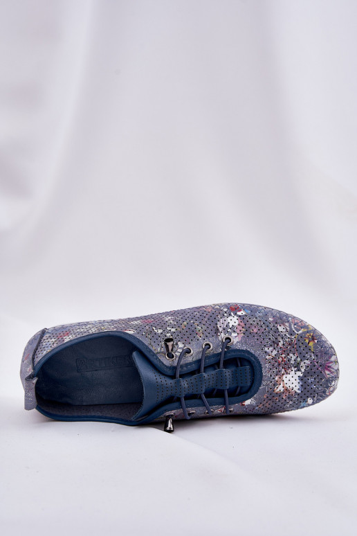 schoenen Dames Gemaakt van natuurlijk leer Met patroon Artiker 56C2691 blauIn