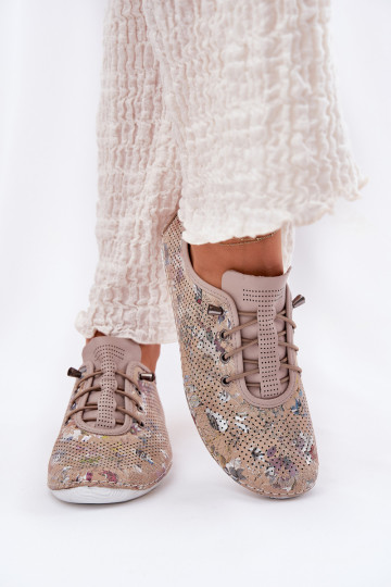 schoenen Dames Gemaakt van natuurlijk leer Met patroon Artiker 56C2689 beige 2