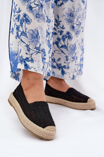 Zwarte espadrilles met platform Vinceza 17392