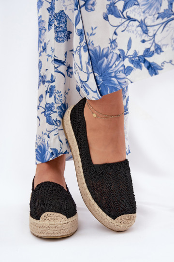 Zwarte espadrilles met platform Vinceza 17392 2