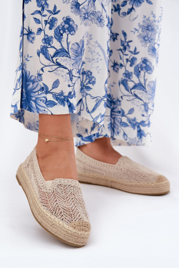 Zandkleurige espadrilles met platform Vinceza 17392 2