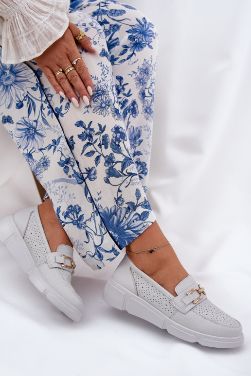 dames mocassins Leer Ze gouden kleurm Detalem Vinceza 88007 grijs dames mocassins Leer Ze gouden kleurm Detalem Vinceza 88007 grijs