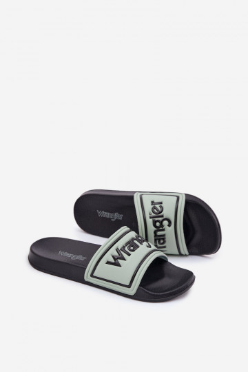 Heren lichtgroene slippers Wrangler Averell Slider Men Loin 20251042.52D