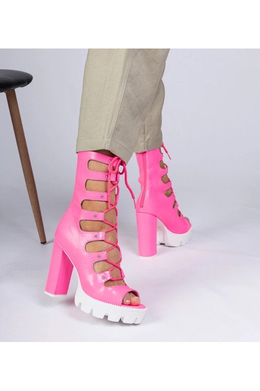 Roze dames laarzen met hoge hak en...