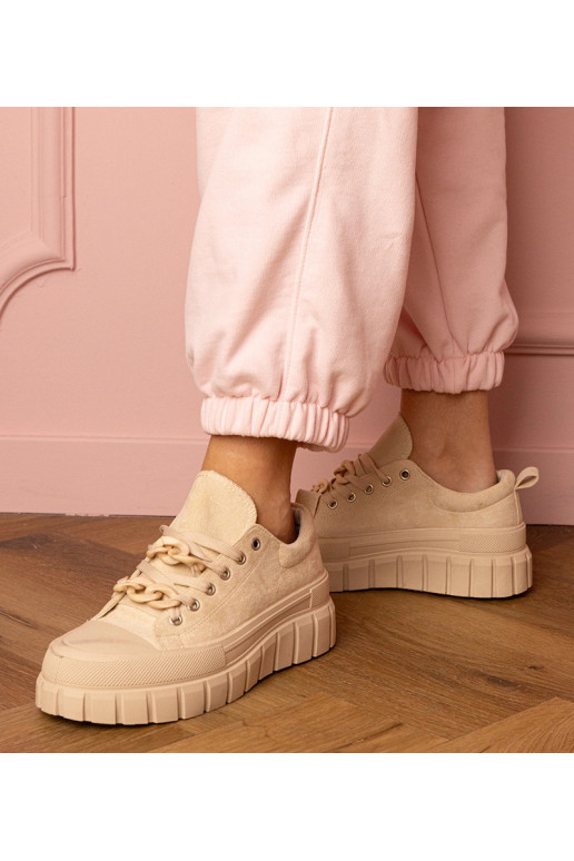 Zandkleurige dames sneakers Kesium