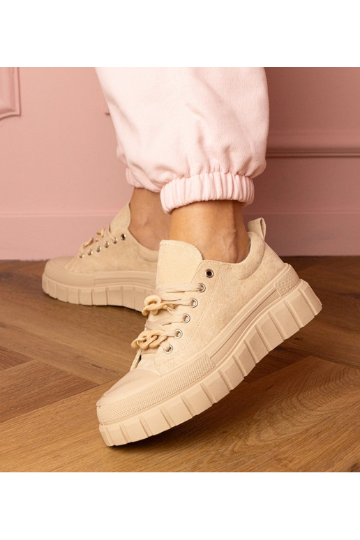 Zandkleurige dames sneakers Kesium