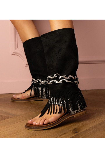 Zwarte dames sandalen met... 2