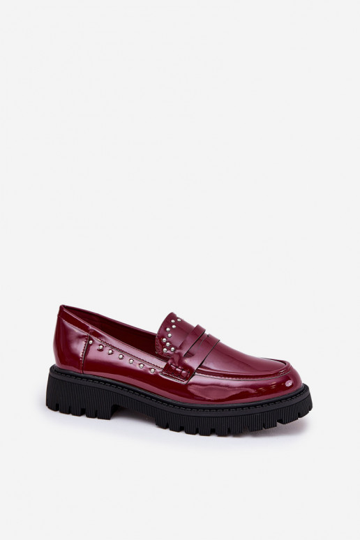 Dames mocassins met lak effect Met decoratie bordeaux Įjungtallae