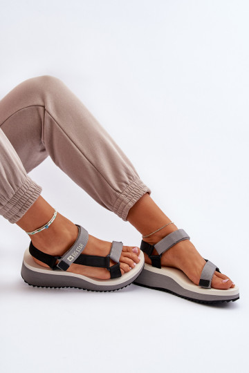 Dames sandalen met platform I Koturnie Big Star NN274A054 grijs 2