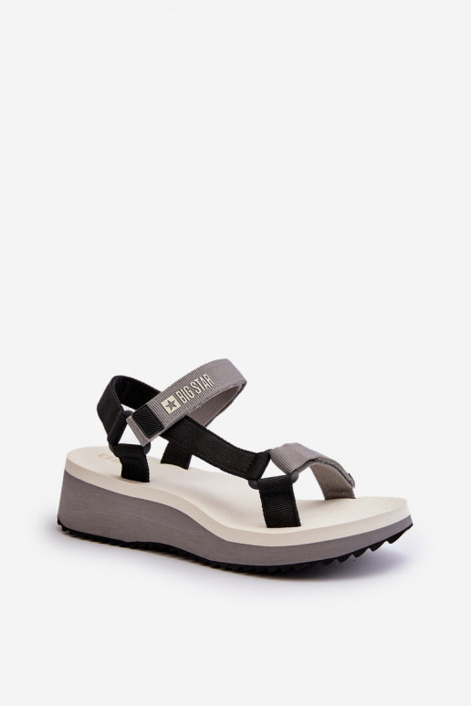 Dames sandalen met platform I Koturnie Big Star NN274A054 grijs Dames sandalen met platform I Koturnie Big Star NN274A054 grijs
