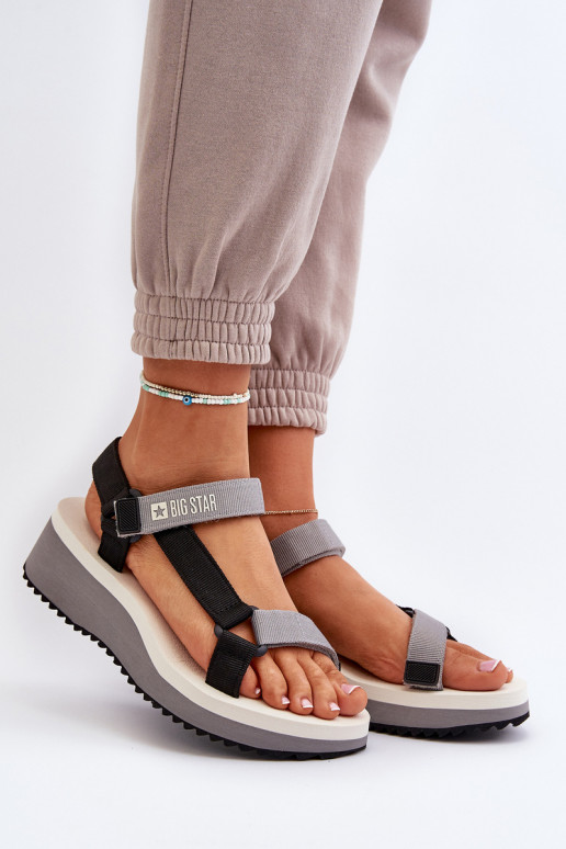 Dames sandalen met platform I Koturnie Big Star NN274A054 grijs Dames sandalen met platform I Koturnie Big Star NN274A054 grijs