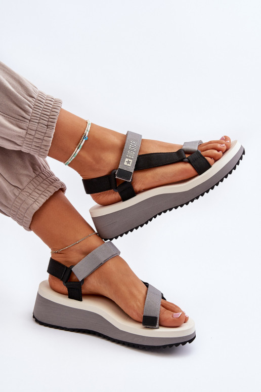 Dames sandalen met platform I Koturnie Big Star NN274A054 grijs Dames sandalen met platform I Koturnie Big Star NN274A054 grijs