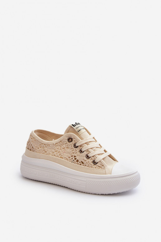 met kantmotieven Vrijetijdsschoenen Lee Cooper LCIN-23-44-1620 beige