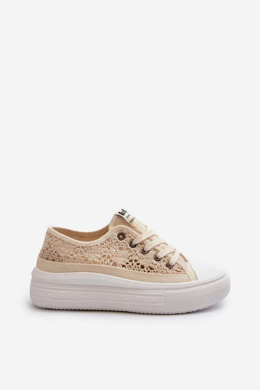 met kantmotieven Vrijetijdsschoenen Lee Cooper LCIN-23-44-1620 beige