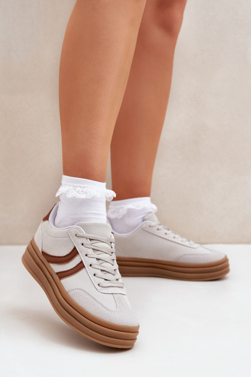 Grijze stijlvolle dames sneakers met... Grijze stijlvolle dames sneakers met...