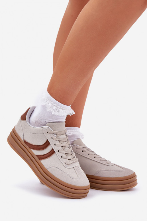 Grijze stijlvolle dames sneakers met... Grijze stijlvolle dames sneakers met...