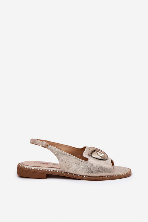 met glans Dames sandalen met ornamenten S.Barski KV51-006 gouden kleur met glans Dames sandalen met ornamenten S.Barski KV51-006 gouden kleur