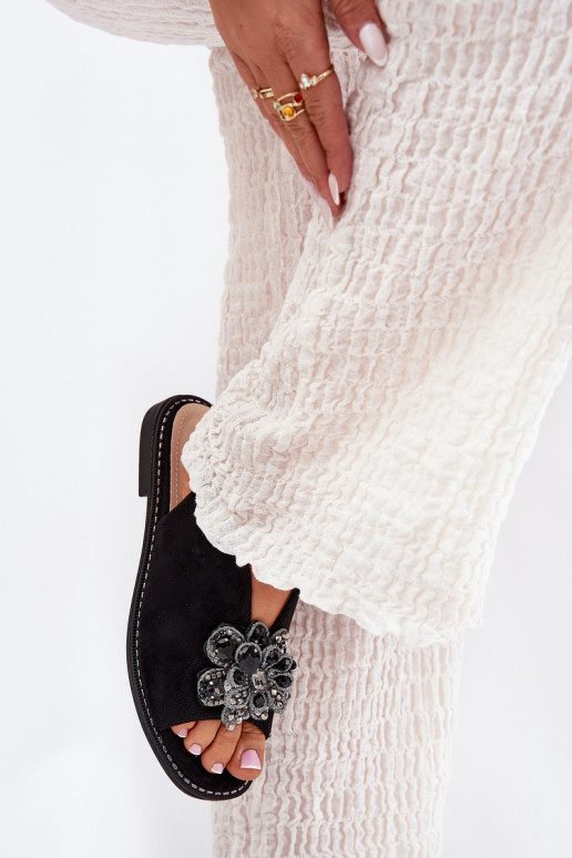 Dames sandalen met brede hakken met ornamenten S.Barski KV27-001 zInart Dames sandalen met brede hakken met ornamenten S.Barski KV27-001 zInart