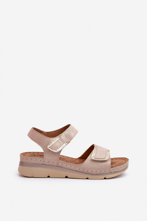 Dames sandalen met zelfklevende bevestigingsmiddelen beige Risanni