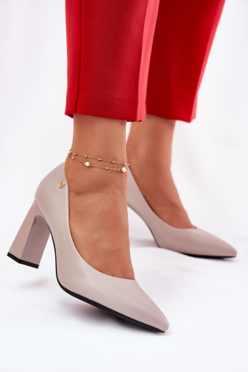 Elegante schoenen met hak grijze kleur
