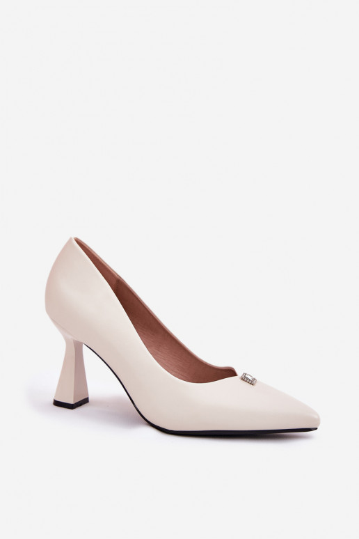 Elegante stijl Schoenen Op Rozszerzanej Szpilce Vinceza 62222 beige Elegante stijl Schoenen Op Rozszerzanej Szpilce Vinceza 62222 beige