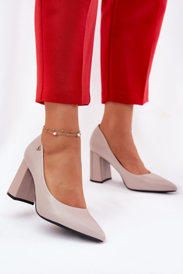 Elegante schoenen met hak grijze kleur