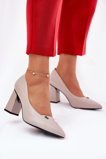 Dames slippers met hak en rits zandkleur