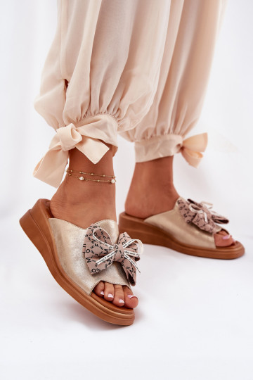 Dames slippers met hak en strikken zwarte kleur 2