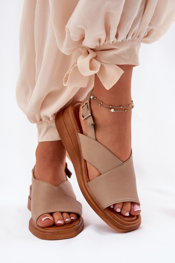 Dames sandalen Op de INig van ecoleer beige Quilara 2