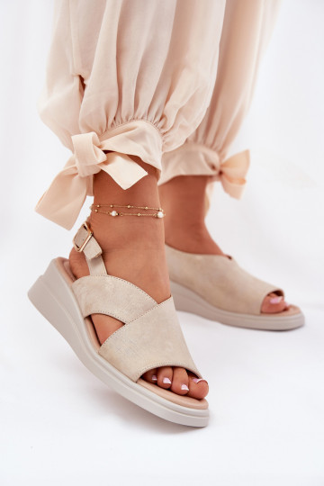 Dames sandalen Op de INig van ecoleer gouden kleur Quilara