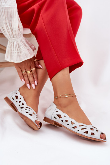Platvorm sandalen met ornamenten zilveren kleur