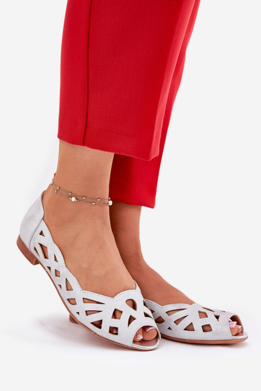 OpengeInerkte ballerinas Z Odkrytymi Palcami zilvere kleur Calgis