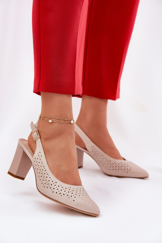 OpengeInerkte sandalen Ze Szpiczastymi Noskami met hakken Sergio Leone SK163 beige OpengeInerkte sandalen Ze Szpiczastymi Noskami met hakken Sergio Leone SK163 beige
